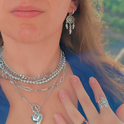 Collar Paz plateado