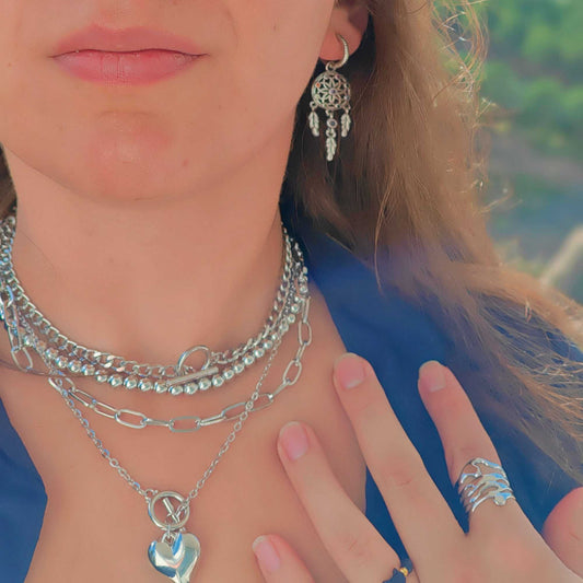Collar Paz plateado